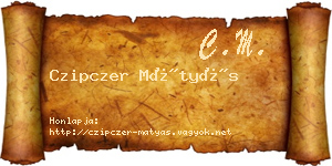 Czipczer Mátyás névjegykártya